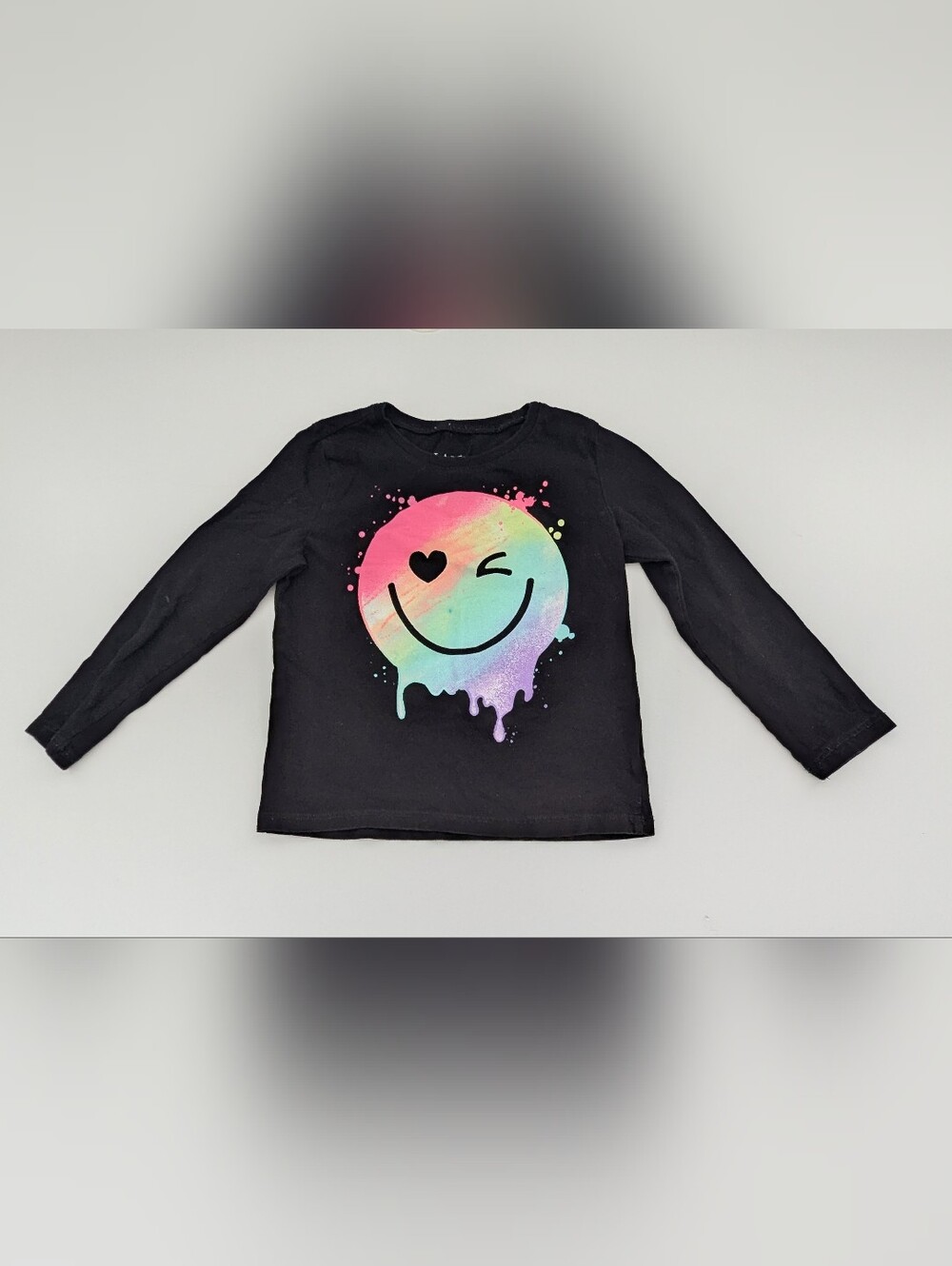 The Children's Place Girls' (Size XS/4) Rainbow Happy Face Tee/Top